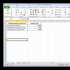 Microsoft Excel dasturida zararsizlik nuqtasini aniqlash